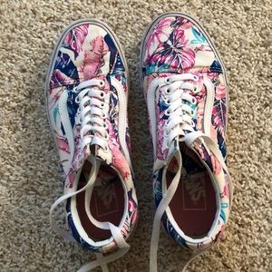Pink and blue tropical OLD SKOOL VANS
